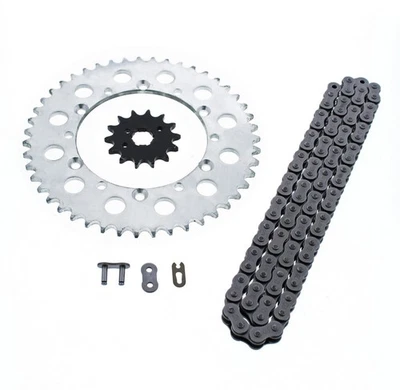 Corrente e roda dentada Kawasaki 1995-2006 KDX200/1997-2005 KDX220 prata 13/47 108L - Imagem 1 de 4