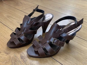 BNWOT New look brown strap style sandal shoes, high heels. Sz 7 - Picture 1 of 7