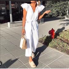 white denim jumpsuit zara