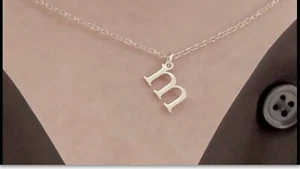 Initialen Halskette Anhänger Kleinbuchstaben zierlich 14K Gelb Rose oder Weißgold A bis Z - Bild 1 von 10