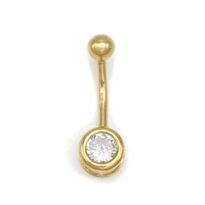 14K Yellow Gold Plated 1.10Ct Round Moissanite Belly Botton Women Gift - Image 1 of 3