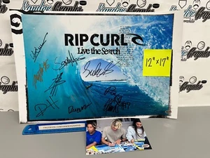 RIP CURL ERIN BROOKS +8 POSTER SURF 12X17 AUTOGRAFATO FIRMATO - PROVA ESATTA COA - Foto 1 di 8