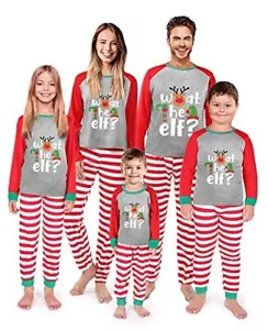 Family Christmas Pjs Matching Sets,Holiday Pajamas Xmas 5-6X Younger Elf - Picture 1 of 7