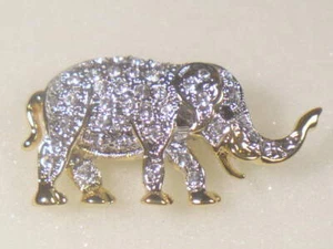 #..10...Pc's....LOT... BROOCHES ANNIMAL ELEPHANT WITH SWAROVSKI CRYSTALS 934-12 - Picture 1 of 3