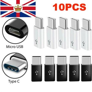 10X Micro USB Female to Type C Male Converter USB-C Adapter Converter Adapter UK - Picture 1 of 15