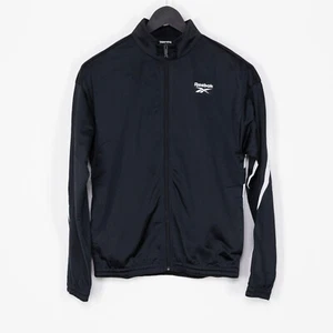 Reebok Men Identity Vector Zip Front Track Jacket Black/ White Size 2XL - Picture 1 of 5