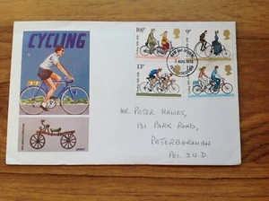 GB Cycling  First Day Cover  1978,  Peterborough pmk. Free UK Postage - Picture 1 of 3