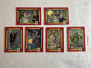 Vintage Trading Card Treats UNIVERSAL MONSTERS 6card Set Impel 1991 Halloween c1 - Foto 1 di 5