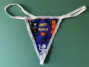 Womens HAPPY HALLOWEEN Costume Gstring Thong Underwear - Picture 1 of 1