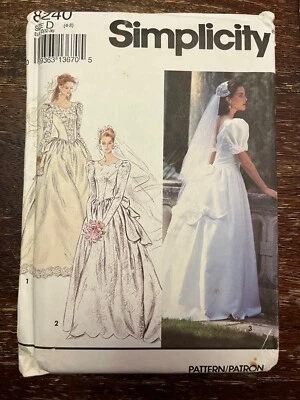 Simplicity 8240 UNCUT Sewing Pattern, Misses' Wedding Brides' Dress, Size 4-8 - Image 1 of 2