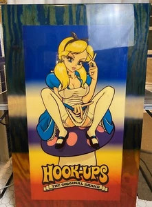 Hook-Ups Skateboards Alice Wood Resin Chrome Edge Vintage Original Rare Art - Picture 1 of 12