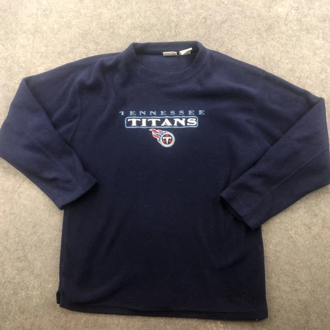 Vintage Tennessee Titans Sweatshirt Men Large Blue Fleece Embroidered Football Cover