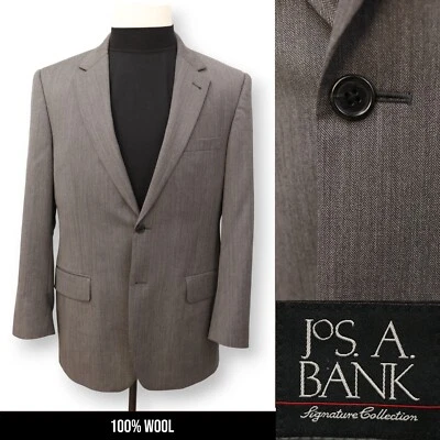 Abrigo deportivo JOS A BANK SIGNATURE para hombre gris espiga traje chaqueta blazer 41 R Foto 1 de 4