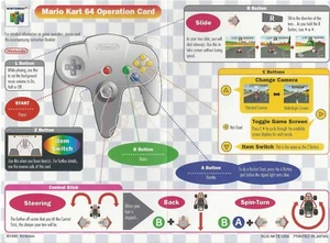 N64 Nintendo Mario Kart 64 Operation Card - Bild 1 von 2