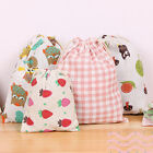 Cotton Linen Drawstring Gift Bags Toy Storage Organizer Pouch Christmas Bags