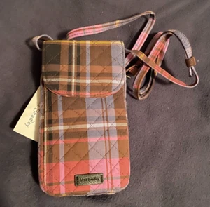 Acogedora Bandolera para Teléfono Celular Vera Bradley Carson a Cuadros - Nueva con Etiquetas - Imagen 1 de 3