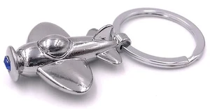 Propeller Aircraft Glider With Propeller Keychain Pendant - Picture 1 of 1