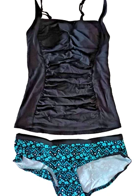 Curvy Kate/M&S UK 12 Black Mix Padded Bandeau/Reflex Short Tankini Short Set - Изображение 1 из 4