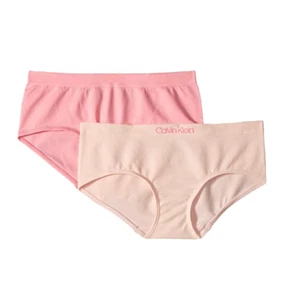 Calvin Klein Girls Pack Of 2 Seamless Hipster Bottoms L52237 Size Large 10/12 - Picture 1 of 3