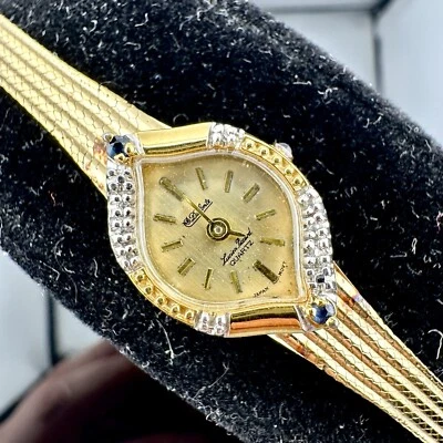Dufonte Lucien Piccard Ladies Diamond & Sapphire Cocktail Watch, New Battery - Image 1 of 4