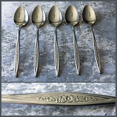 Juego de 5 cucharaditas de acero inoxidable Rogers Bros Royal Bouquet 1847 Foto 1 de 4