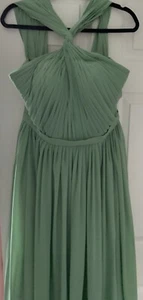 Pale Sage Bridesmaids:prom Dress Fully Lined/halter Neck Design Size 10 - Picture 1 of 9