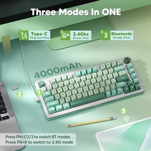 Wireless Mechanical Gaming Keyboard RGB Backlight 81 keys for PC/Tablet/Xbox/Ps4 - Picture 1 of 12