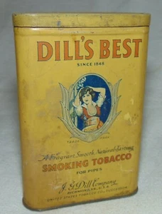 VINTAGE DILL'S BEST SMOKING Tabacciana PIPE Latta LATTINA J.G. Dill Company Richmond - Foto 1 di 7