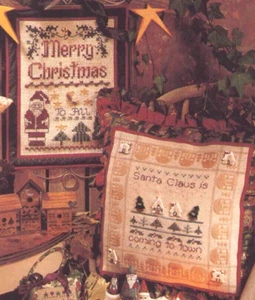 Shepherd's Bush Santa Christmas Trees Winter Sampler Pillow Cross Stitch Pattern - Picture 1 of 6