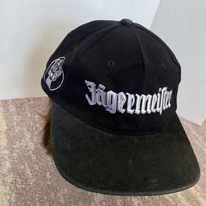 Sombrero Jagermeister de colección gamuza tan suave negro billete de granja ☼ Correa trasera gorra usado en excelente estado - Imagen 1 de 12