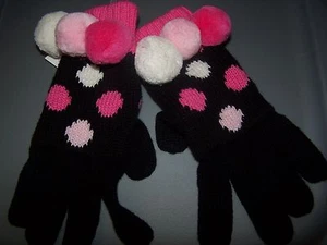 NWT GYMBOREE GLAMOUR BALLERINA BLACK DOT GLOVES GIRL SIZE 3-4 - Picture 1 of 1