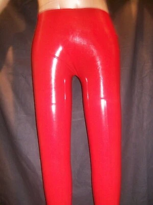 FETISH BONDAGE RUBBER LATEX BDSM LEGGINGS RED 5410 CATSUIT STOCKINGS - Image 1 of 4