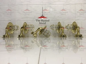 Brass Wall Mount Light Fixture with Junction Box | Nautical Outdoor Decor 5 Pcs - Picture 1 of 9