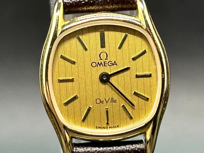 Vintage OMEGA De Ville Cal.1387 Push Gold Line Women 20mm QZ Watch From JAPAN - Image 1 of 4