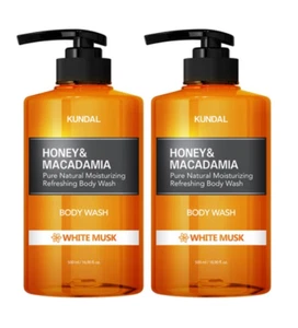 Kundal Honey & Macadamia Body Wash White Musk 500ml * 2pcs K-Beauty - Picture 1 of 10