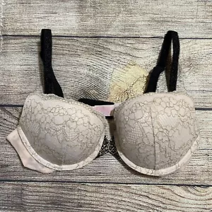 Sujetador Victoria’s Secret 34B Acolchado Demi Oro Rosa Encaje Negro Leopardo Estrás - Imagen 1 de 12