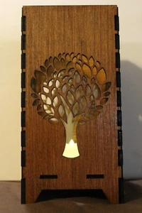 Handcrafted Tree of Life Wooden Tealight Holder - Unique & Elegant Decor Piece - Picture 1 of 7