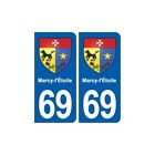 69 Marcy-L'étoile Blason Autocollant Plaque Stickers Ville