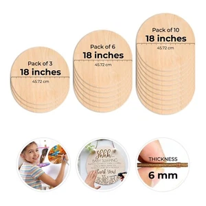 Unfinished Wood Circles for Crafts 18 Inch Diameter Made from 1/4 Inch Natura... - Picture 1 of 9