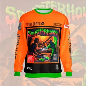 Splatterhouse 1989 Retro TurboGrafx 16 Video Game Cover Fuzzy Sweatshirt - Picture 1 of 4