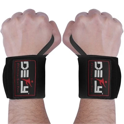 Muñequeras DEFY Power para levantamiento de pesas soportes gimnasio entrenamiento vendaje correas 18" Foto 1 de 4