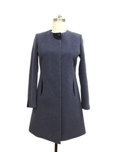Damenmantel Größe 38 Farb-Mix Designerstück Wollmantel blau - Bild 1 von 1