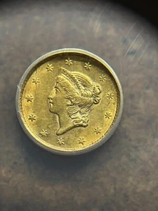 TYPE 1 1852 $1 Liberty Head GOLD DOLLAR Coin ANACS AU53 UNDER GRADED - Picture 1 of 7