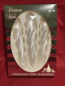 Krebs 3 Stück dekorierter Glas Weihnachtsschmuck Eiszapfen Germany Walmart - Bild 1 von 8