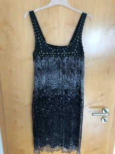 PASSPORT - Exklusives Chiffon Kleid Gr. 38 - Träger und Decollete mit Pailetten - Bild 1 von 4