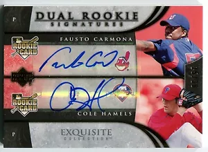 2006 Squisita COLE HAMELS FAUSTO CARMONA Oro Doppia Auto RC SP Firme #/30 - Foto 1 di 1