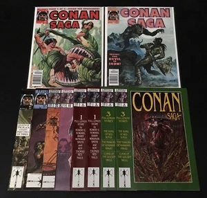 CONAN SAGA #43 & #46 BEIDE ZEITUNGSSTAND NM/NM+ PLUS BONUSMAGAZIN SET MARVEL COMICS - Bild 1 von 24