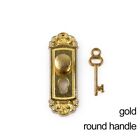 Miniature Door Handles Brass Knobs Mini Furniture Pull Dollhouse Lock Key Set