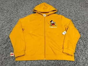 NEW Walt Disney World Hoodie Womens XL Yellow Mickey Mouse Embroidered Parks - Picture 1 of 9