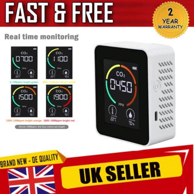 3 IN 1 Portable LCD CO2 Meter Air Quality Carbon Dioxide Detector Tester Monitor